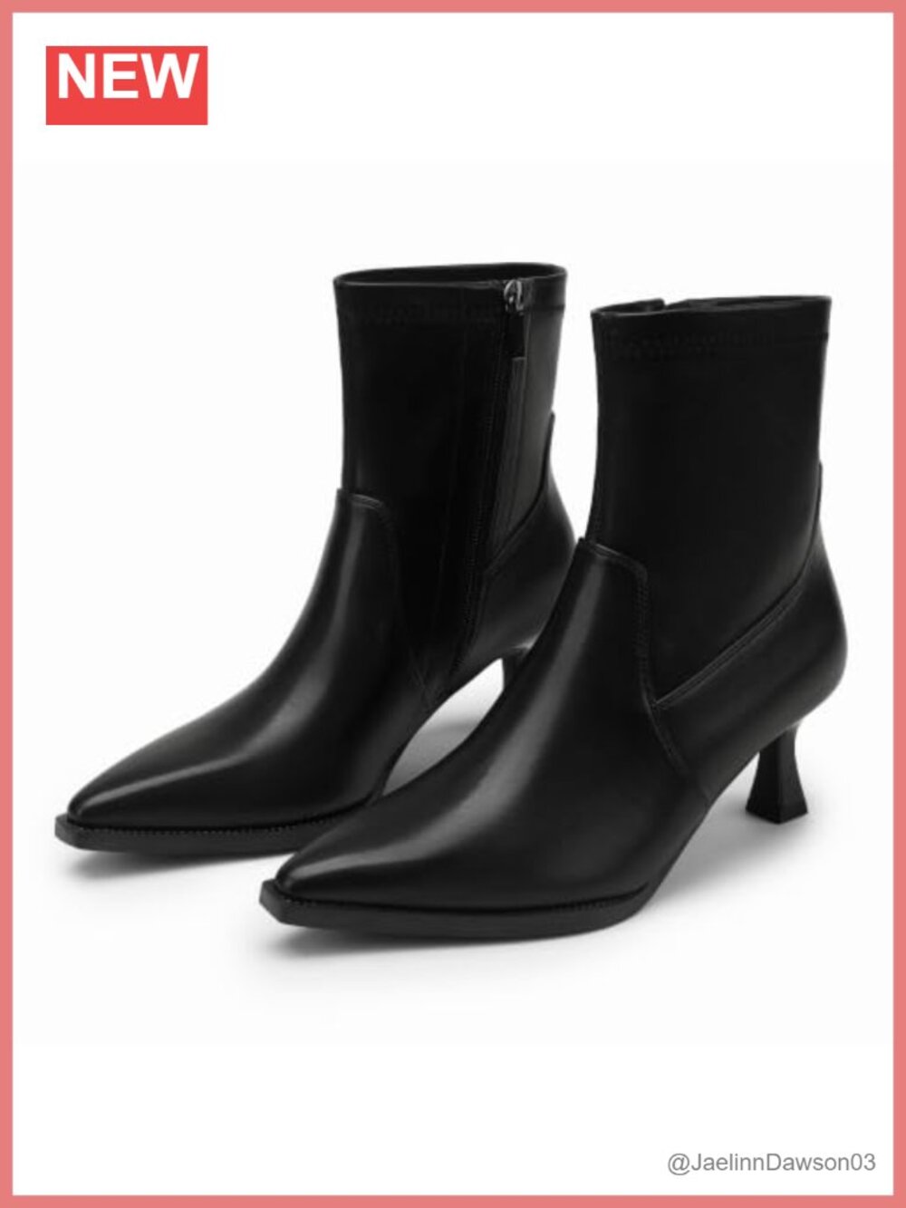 IDIFU Kitten Heel Ankle Boots Faux Fur Pointed Toe Women Zip